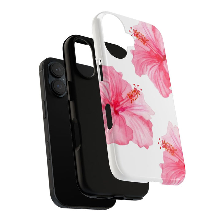 Tough Dual Layer Phone Case | Pink Hibiscus Tropical Floral for iPhone & Samsung