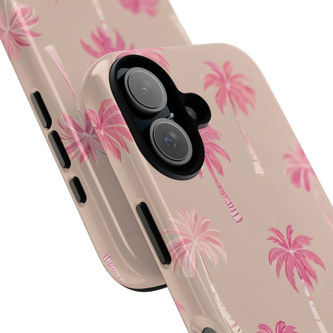 Tough Dual Layer Phone Case | Pink Tropical Palm Tree for iPhone & Samsung