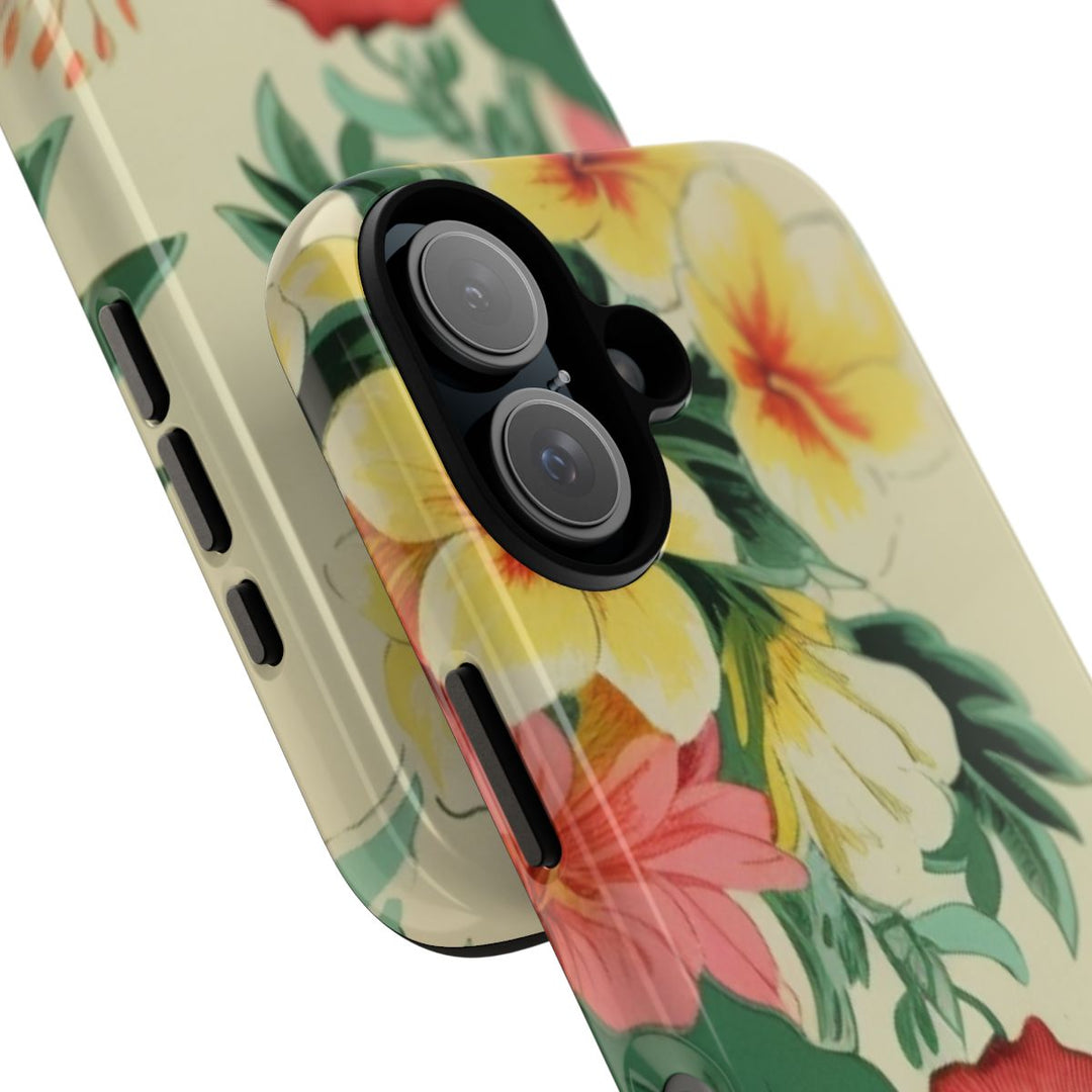 Tough Dual Layer Phone Case | Vintage Hawaiian Print for iPhone & Samsung