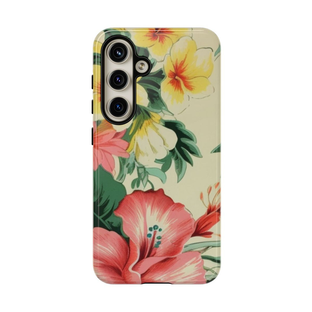 Tough Dual Layer Phone Case | Vintage Hawaiian Print for iPhone & Samsung