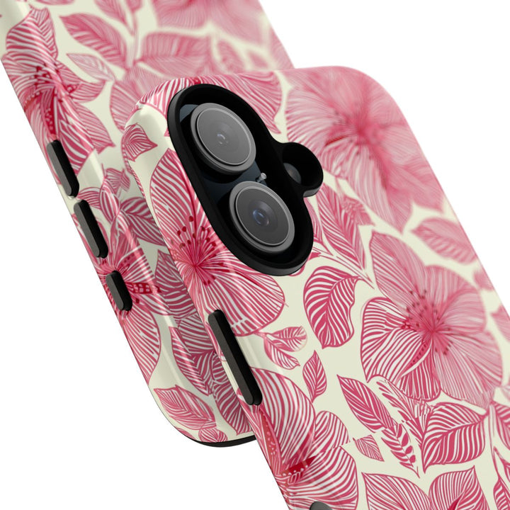 Tough Dual Layer Phone Case | Hawaiian Hibiscus Print for iPhone & Samsung