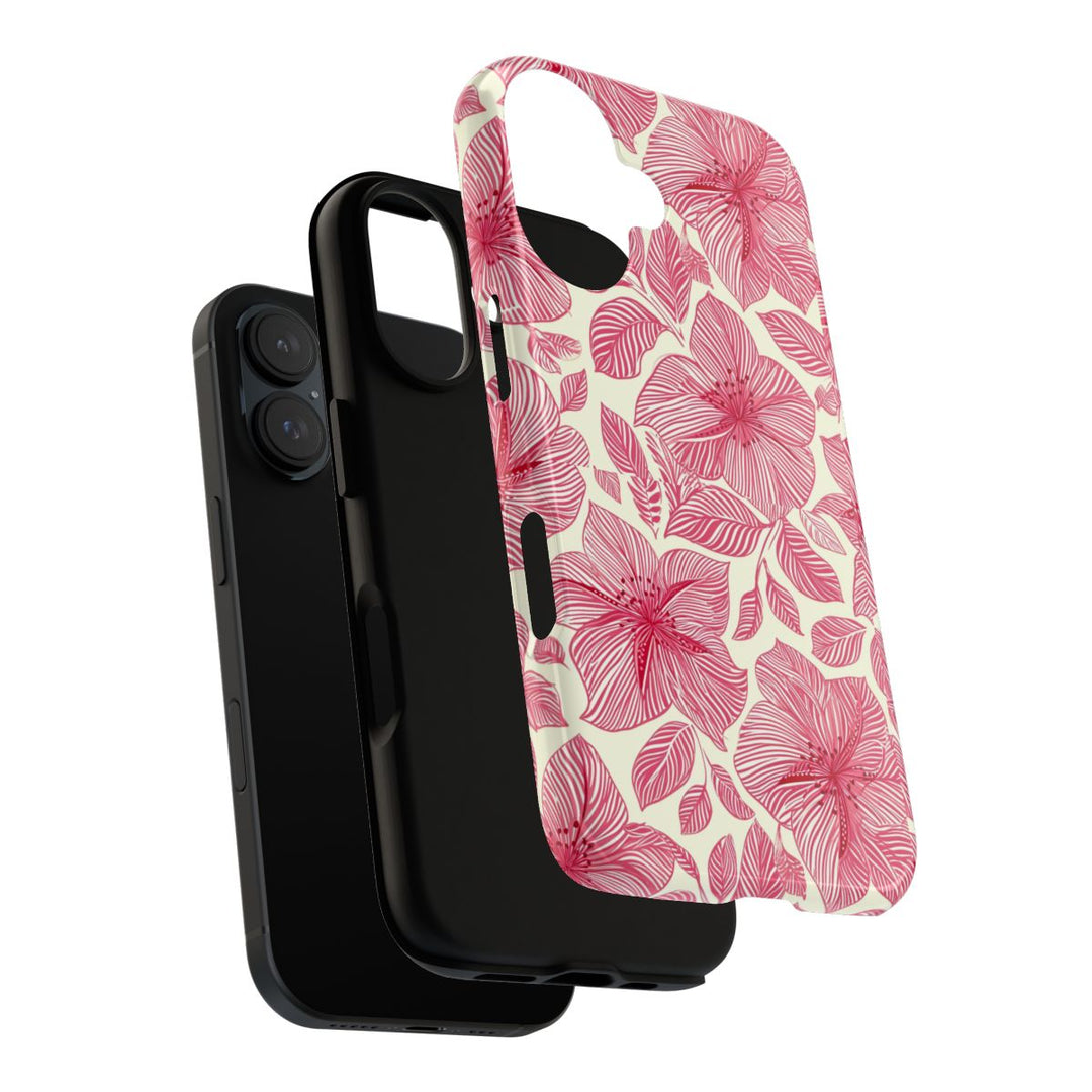Tough Dual Layer Phone Case | Hawaiian Hibiscus Print for iPhone & Samsung