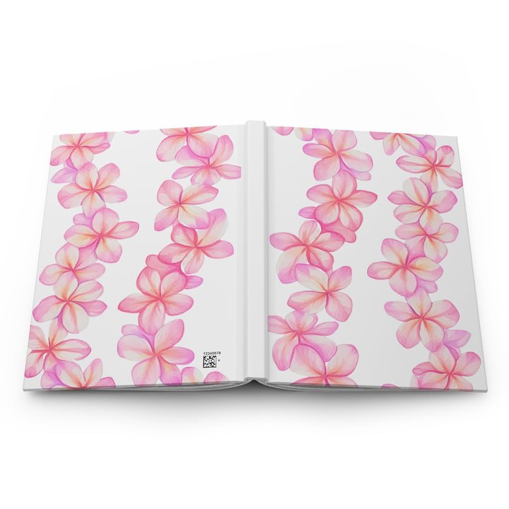 Plumeria Flower Lei Hardcover Gratitude Journal | 150 Lined Pages & Pink Floral Notebook