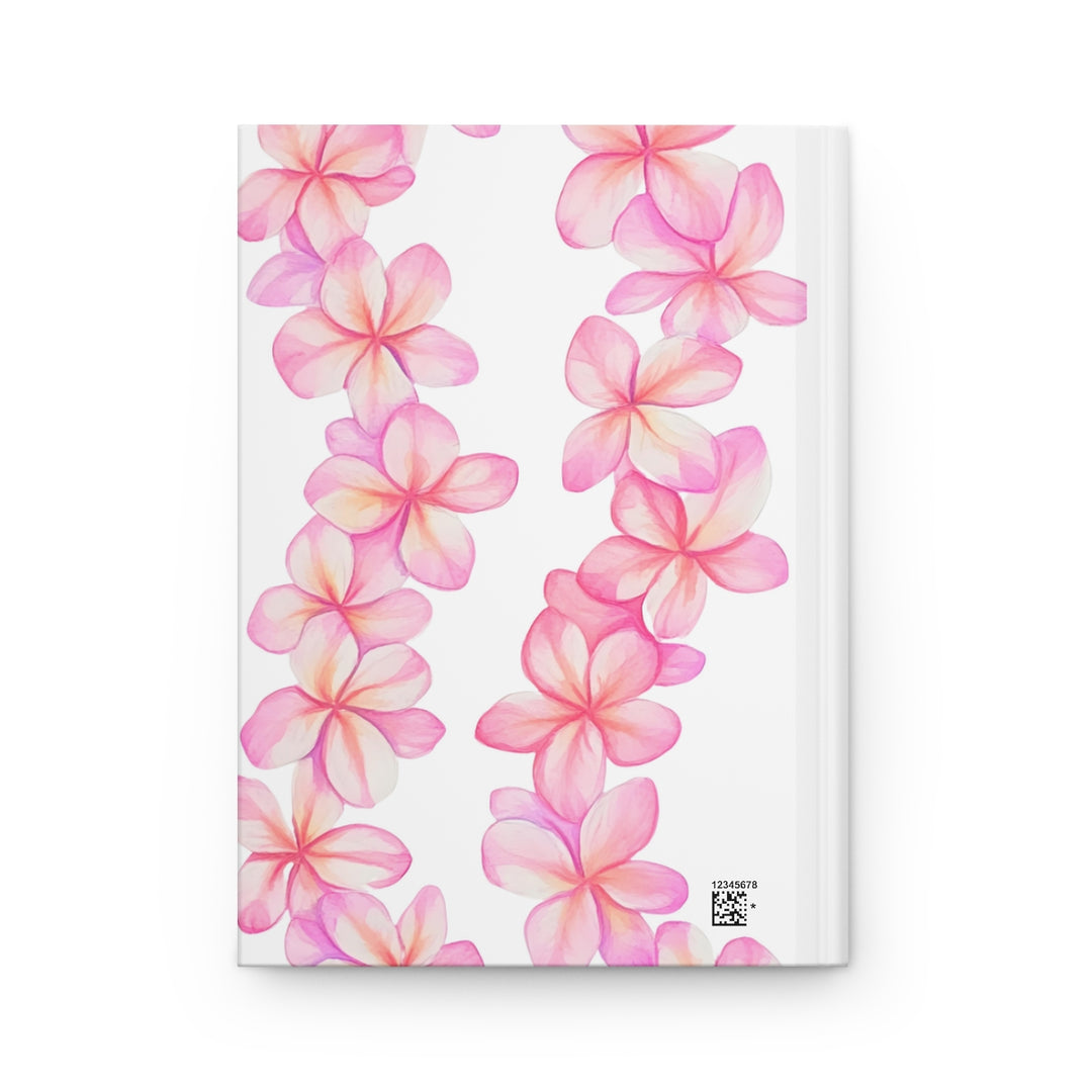 Plumeria Flower Lei Hardcover Gratitude Journal | 150 Lined Pages & Pink Floral Notebook