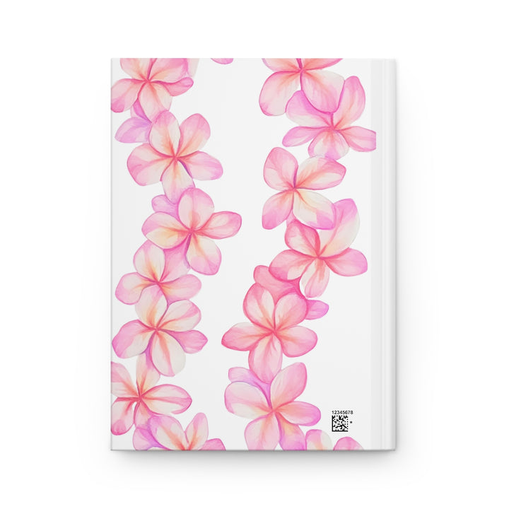 Plumeria Flower Lei Hardcover Gratitude Journal | 150 Lined Pages & Pink Floral Notebook