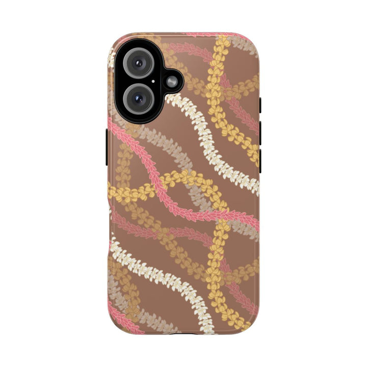 Tough Dual Layer Phone Case | Pink Plumeria Lei Design for iPhone & Samsung