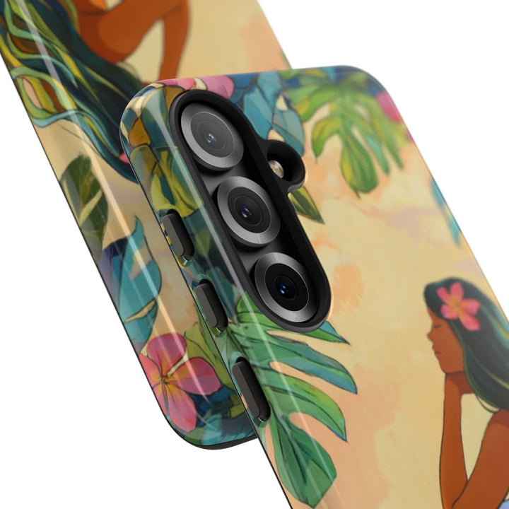 Tough Dual Layer Phone Case | Island Girl Tropical Design for iPhone & Samsung
