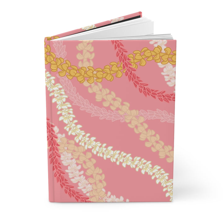Flower Lei Hardcover Journal | 150 Lined Pages & Pink Floral Lei Notebook
