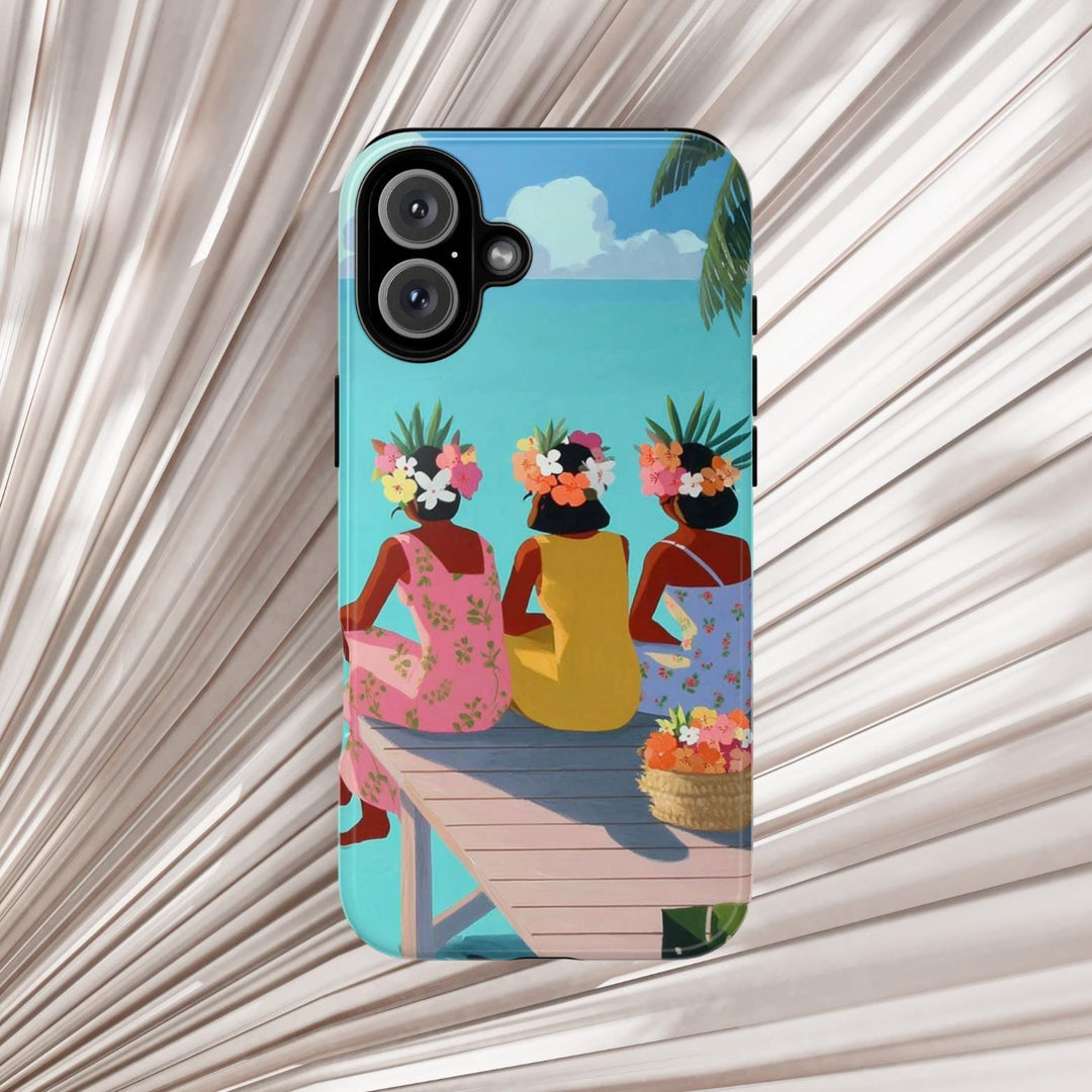 Tough Dual Layer Phone Case | Ohana Polynesian Sisterhood Print for iPhone & Samsung
