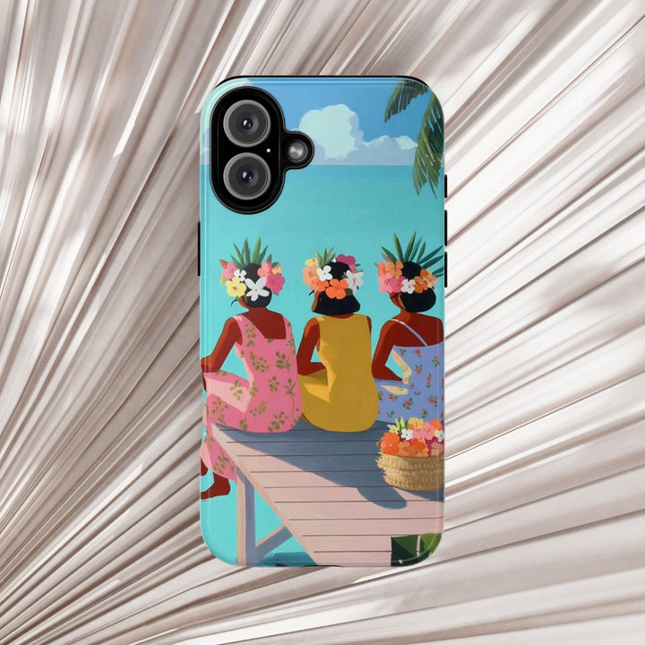 Tough Dual Layer Phone Case | Ohana Polynesian Sisterhood Print for iPhone & Samsung