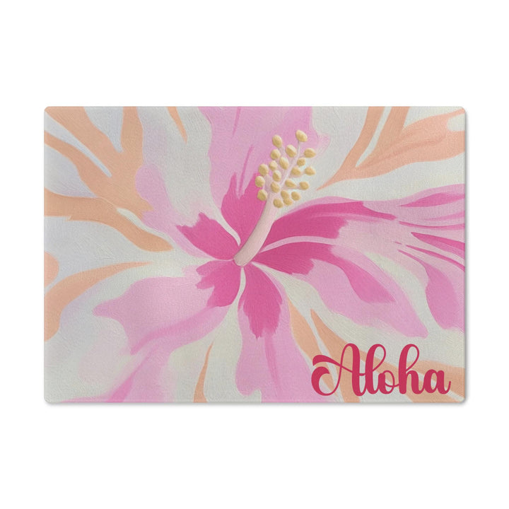 Hibiscus Tempered Glass Cutting Board | Coastal Charcuterie Platter