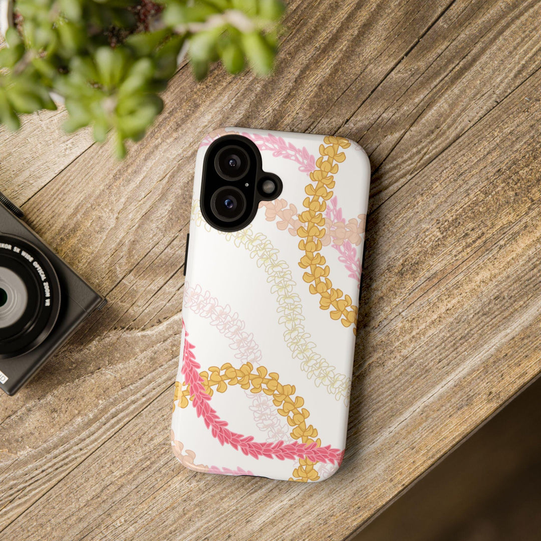Tough Phone Case - Hawaiian Phone Cover With Pink Plumeria, Slim & Durable