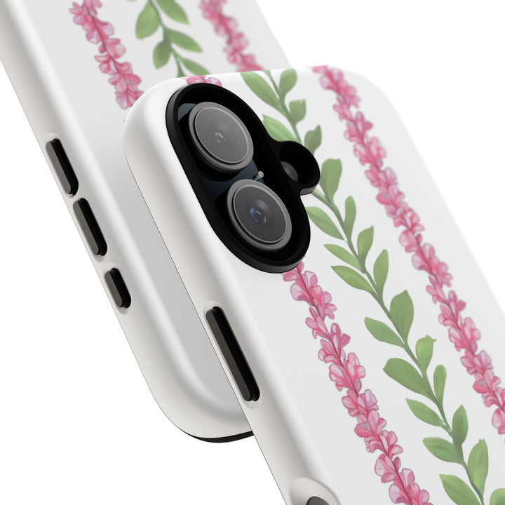 Tough Dual Layer Phone Case | Pink Plumeria Floral Design for iPhone & Samsung