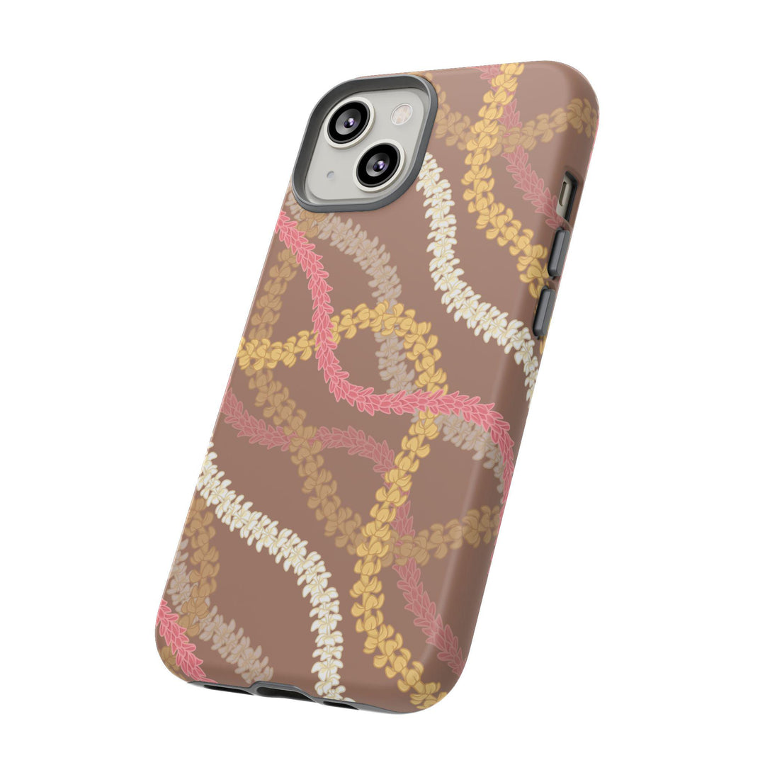 Tough Dual Layer Phone Case | Pink Plumeria Lei Design for iPhone & Samsung
