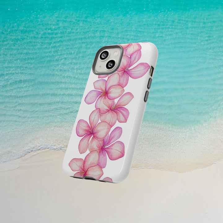 Tough Dual Layer Phone Case | Pink Plumeria Floral Design for iPhone & Samsung