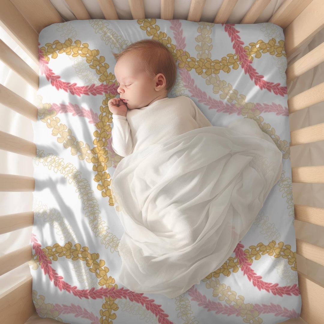 Hawaiian Baby Swaddle Blanket | Soft Breathable Jersey Polyester with Flower Lei Design