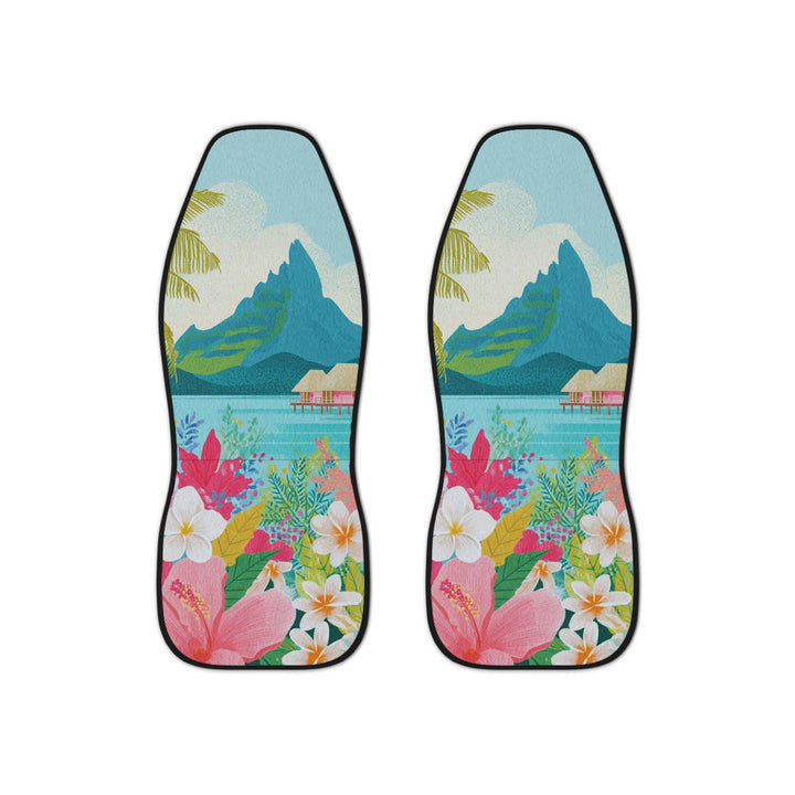 Bora Bora Car Seat Covers – Universal Fit Front Seat Protectors With Abstract Tropical Design