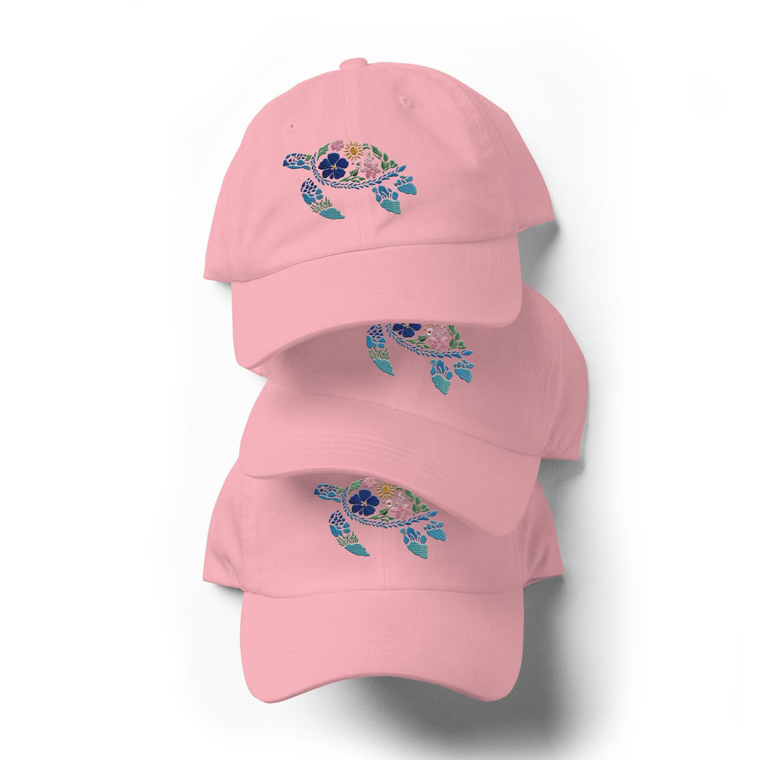 Embroidered Sea Turtle Dad Hat | Chino Cotton Coastal Baseball Cap