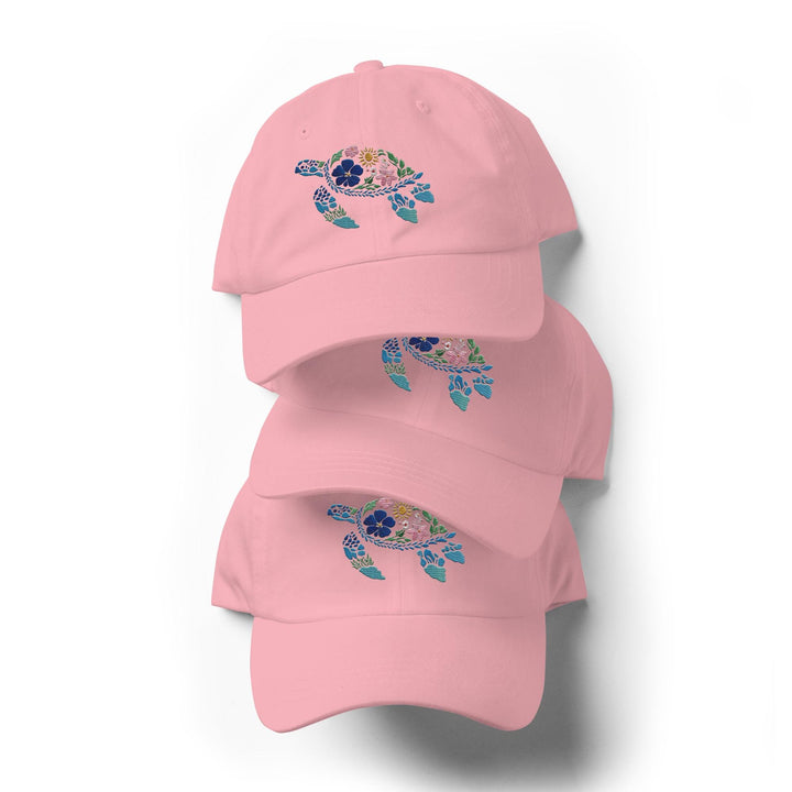 Embroidered Sea Turtle Dad Hat | Chino Cotton Coastal Baseball Cap