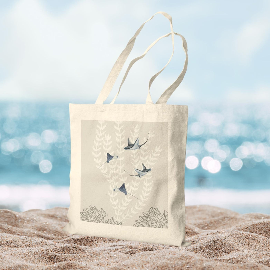 Eagle Ray 15"x16" Canvas Tote - Heavy-Duty Eco-Friendly Coastal Market Bag
