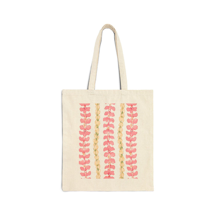 Floral Lei Vertical 15"x16" Canvas Tote - Heavy-Duty Eco-Friendly Market Bag