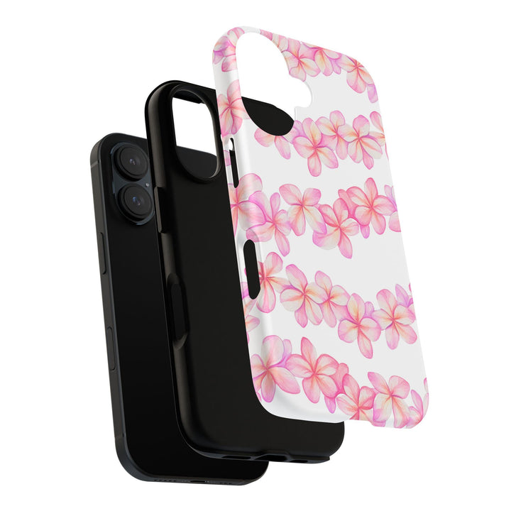 Tough Dual Layer Phone Case | Pink Plumeria Floral Design for iPhone & Samsung