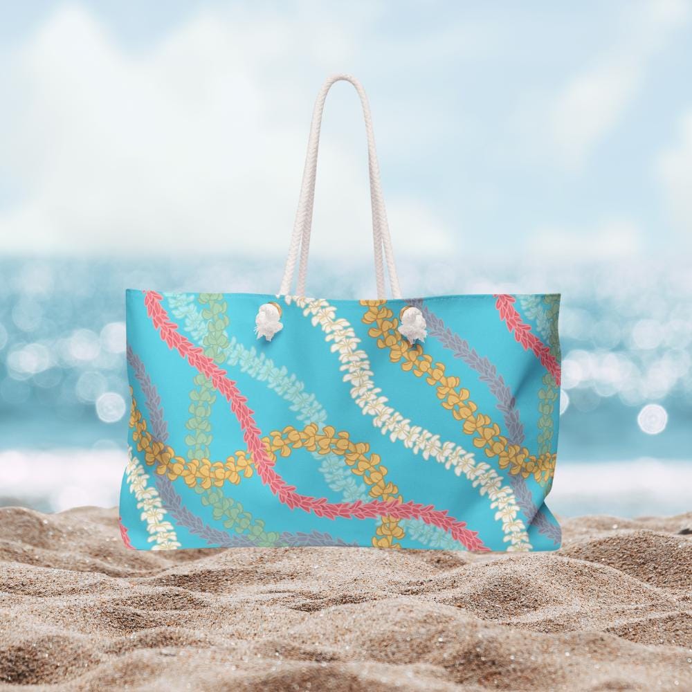 Hawaiian Lei Weekender Travel Bag - Durable 24" Beach Tote