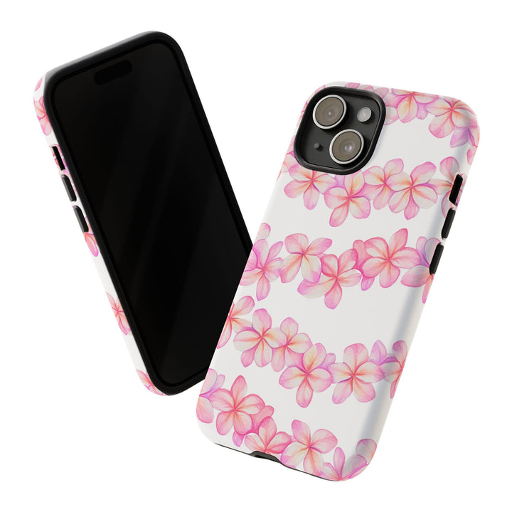 Tough Dual Layer Phone Case | Pink Plumeria Floral Design for iPhone & Samsung