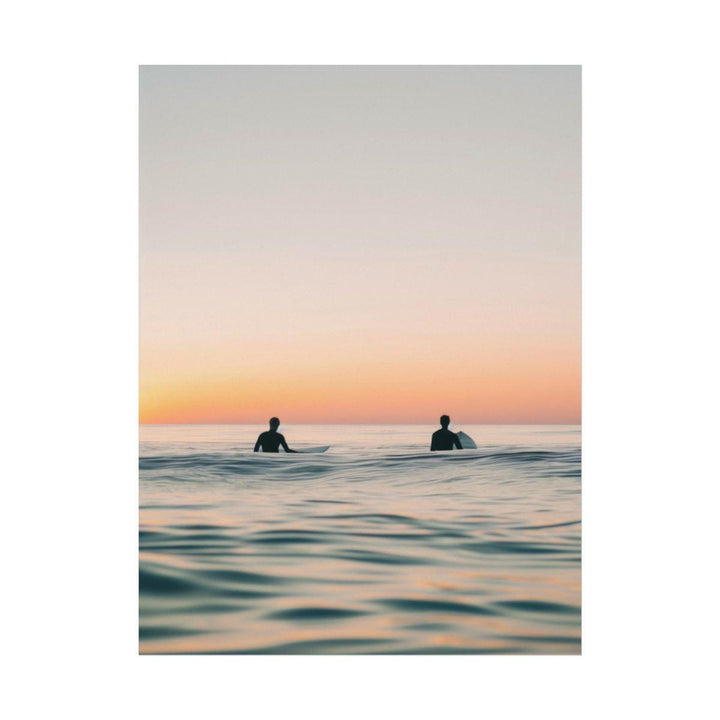 "Between Sets" Surfer Print, Minimalist Coastal Fine Art Wall Decor