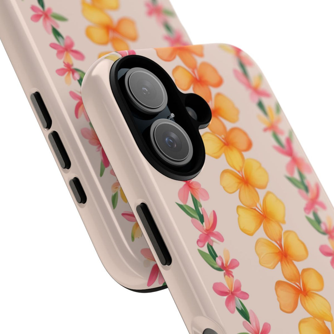 Tough Dual Layer Phone Case | Hawaiian Flower Lei Print for iPhone & Samsung