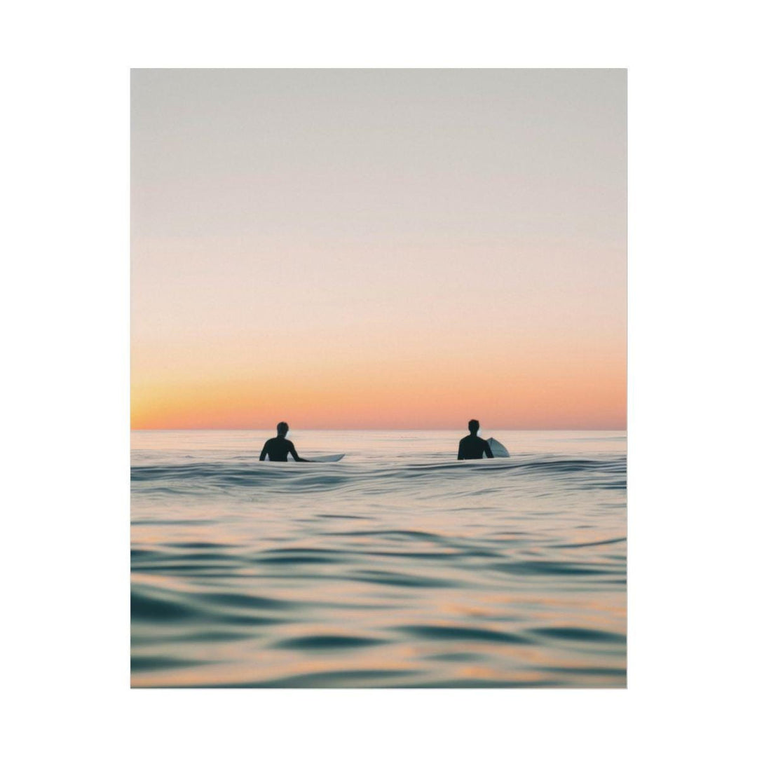 "Between Sets" Surfer Print, Minimalist Coastal Fine Art Wall Decor