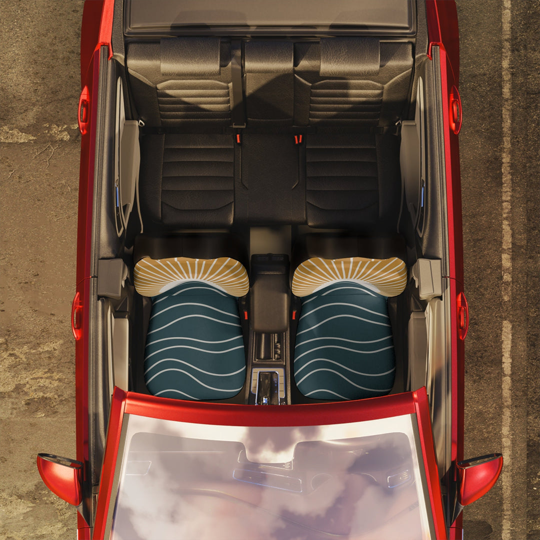 Retro Car Seat Covers - Colorful 70s Style Bucket Protectors | Universal Fit