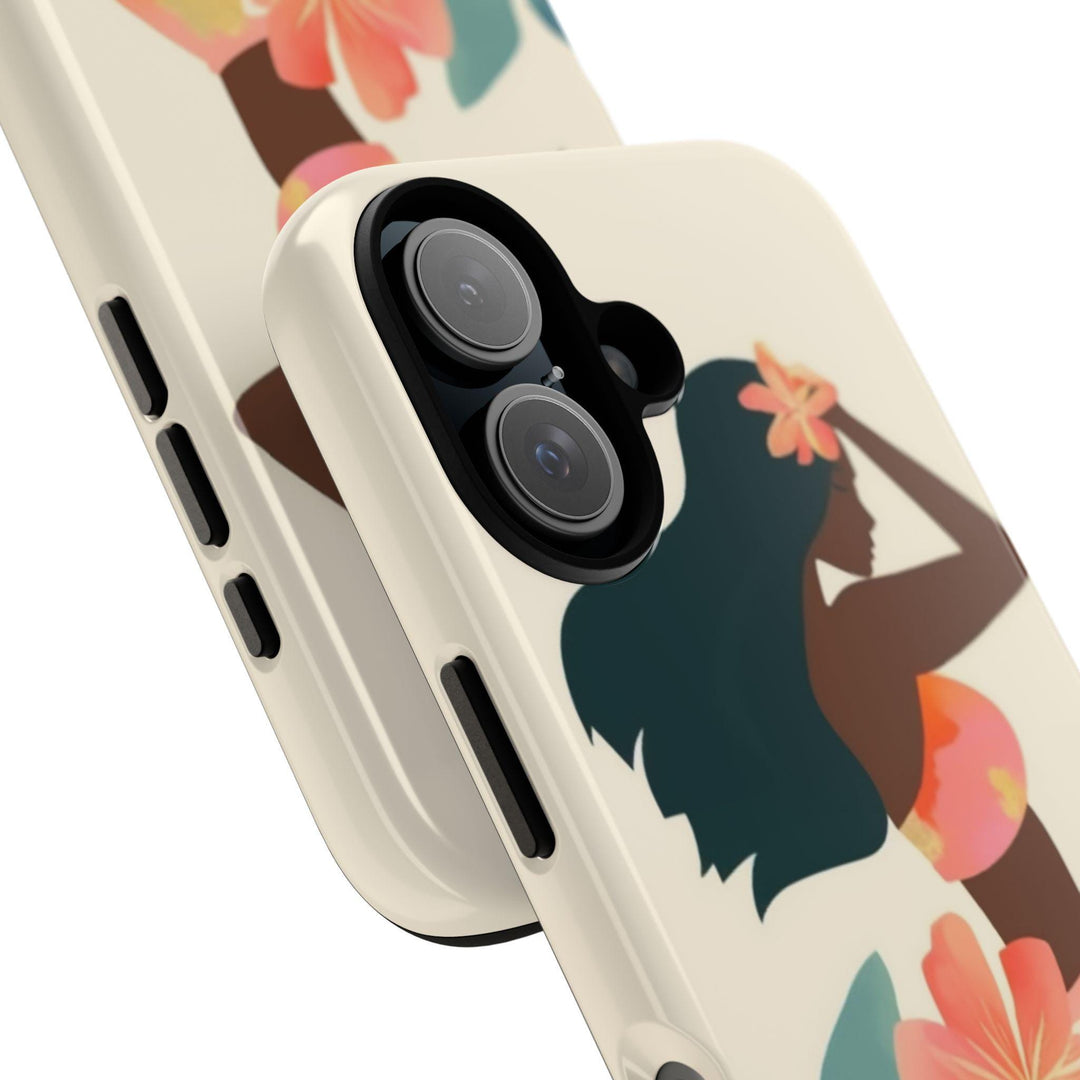 Tough Dual Layer Phone Case | Abstract Hula Girl Design for iPhone & Samsung