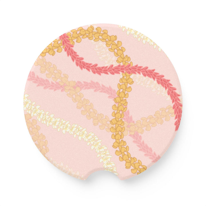 Soapstone Car Coaster – Premium Floral Hawaiian Flower Coaster Set for Car Cup Holders