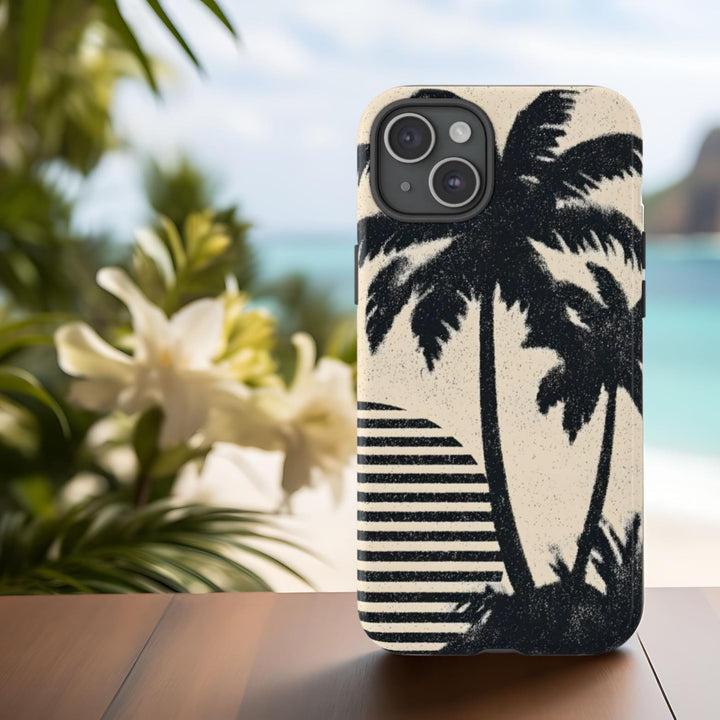 Tough Dual Layer Phone Case | Vintage Palm Tree Design for iPhone & Samsung