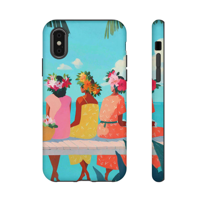 Ohana Phone Case - Heavy Duty Protective Cover with Polynesian Art & Shock Absorbing Liner