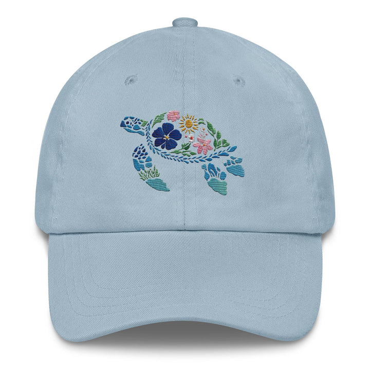 Embroidered Sea Turtle Dad Hat | Chino Cotton Coastal Baseball Cap