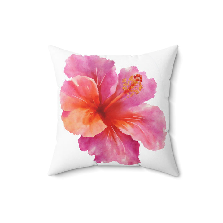 Hibiscus Hawaiian Throw Pillow | Double-Sided Coastal Floral Cushion