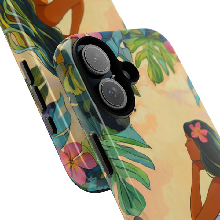 Tough Dual Layer Phone Case | Island Girl Tropical Design for iPhone & Samsung