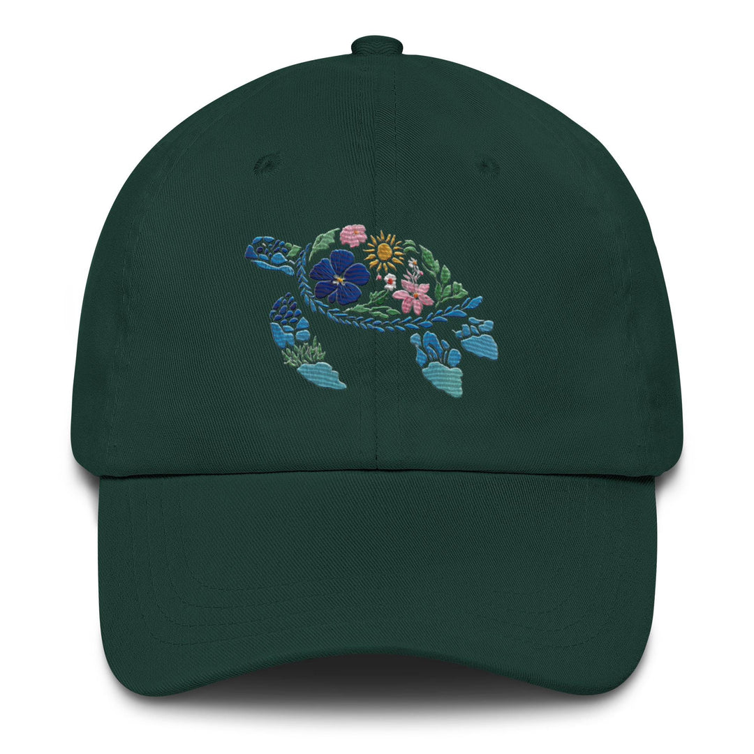 Sea Turtle Hat – Embroidered Cap With Adjustable Strap | Cotton Twill Dad Hat Style