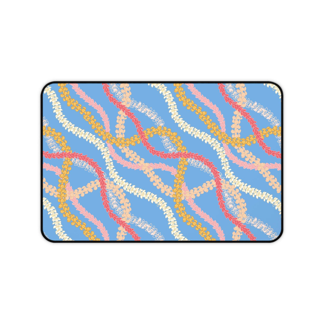 Plumeria Lei Desk Mat | Anti-Slip Neoprene Large Mouse Pad