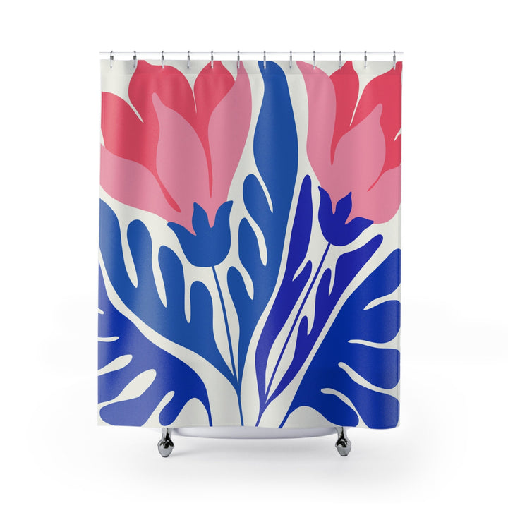 Tropical Shower Curtain – Waterproof Polyester Beach Floral Print Bathroom Decor