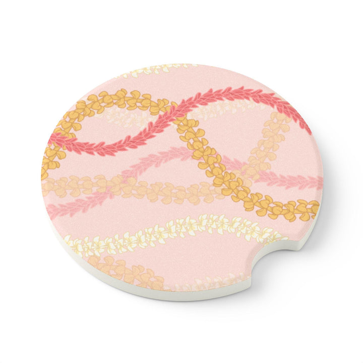 Soapstone Car Coaster – Premium Floral Hawaiian Flower Coaster Set for Car Cup Holders