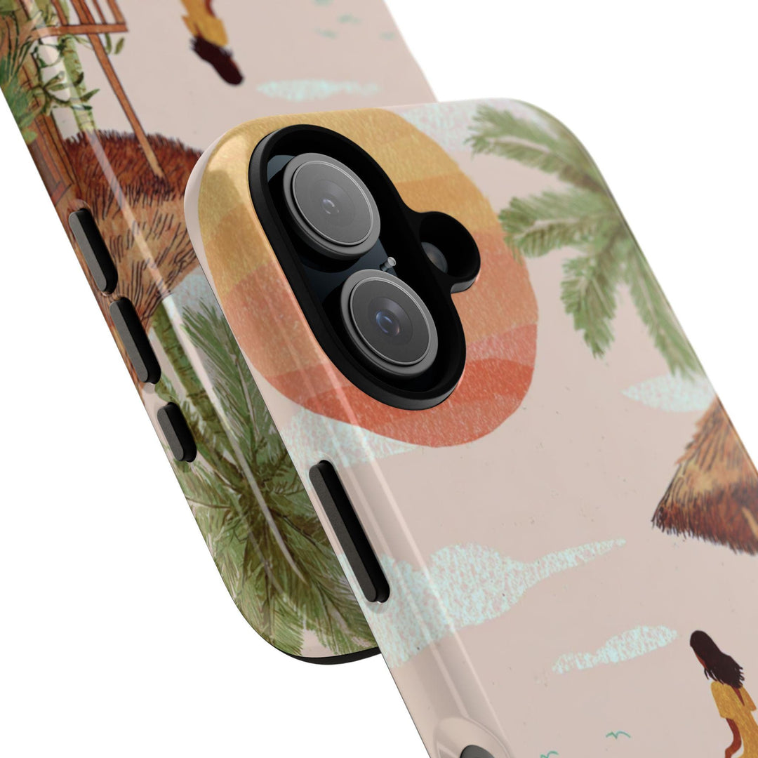 Tough Dual Layer Phone Case | Tropical Coastal Design for iPhone & Samsung