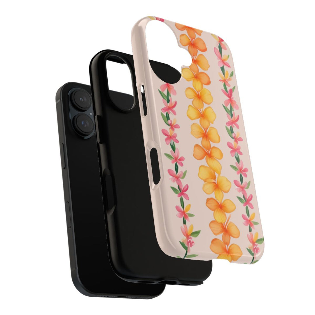 Tough Dual Layer Phone Case | Hawaiian Flower Lei Print for iPhone & Samsung