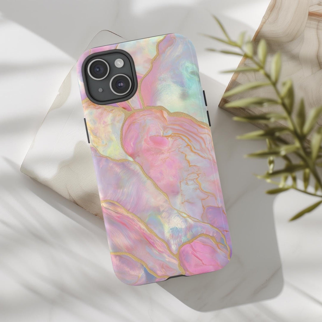 Tough Dual Layer Phone Case | Pink Sand Iridescent Design for iPhone & Samsung