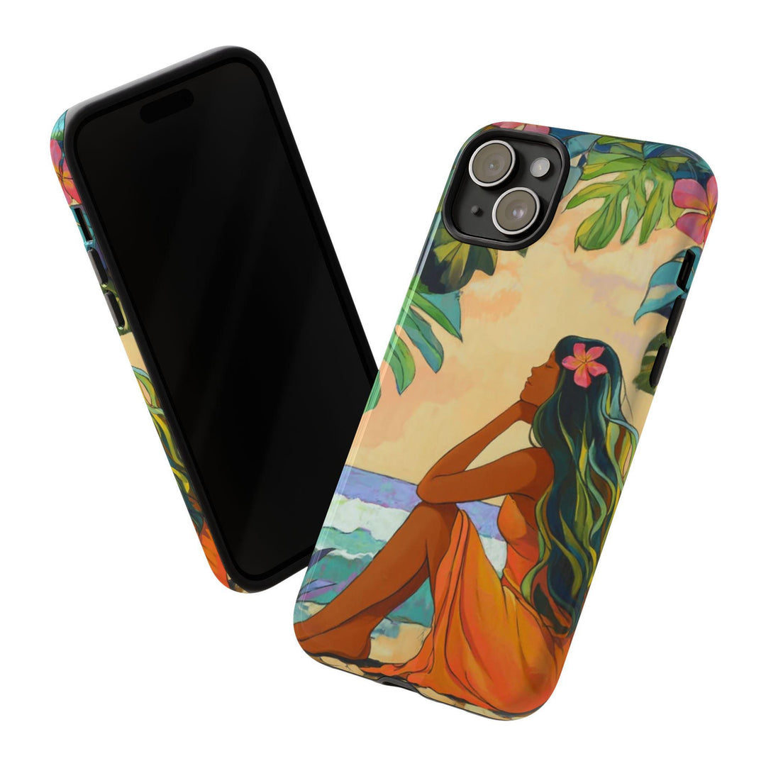 Tough Dual Layer Phone Case | Island Girl Tropical Design for iPhone & Samsung