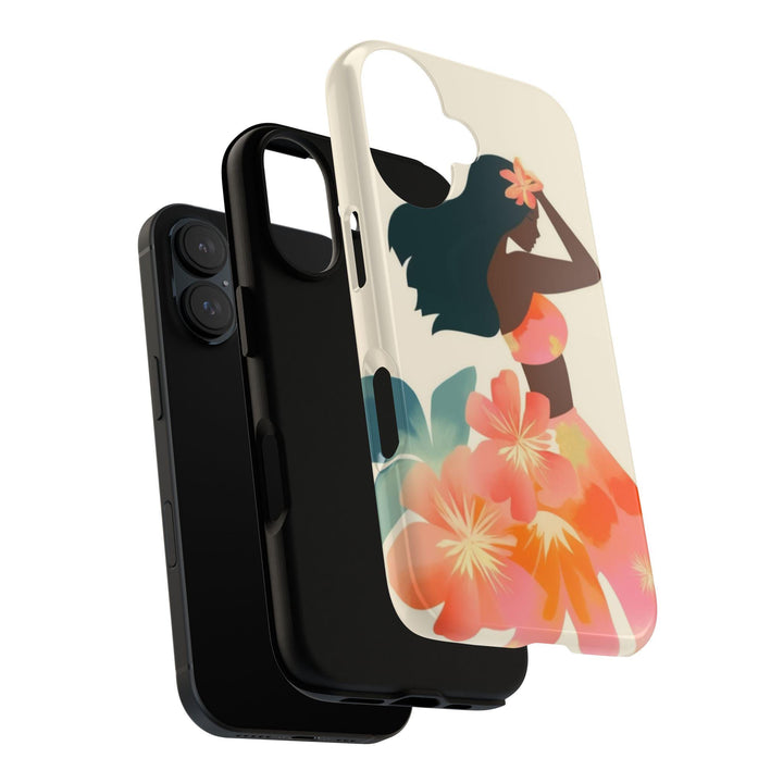 Tough Dual Layer Phone Case | Abstract Hula Girl Design for iPhone & Samsung