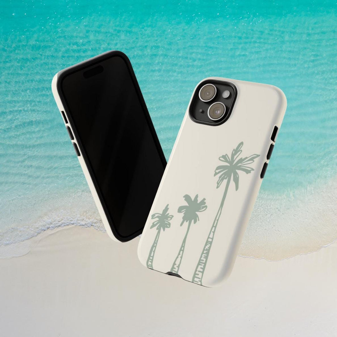 Palm Tree Phone Case, Durable Dual-Layer Protective Phone Shell, Tropical Beach Style Cover