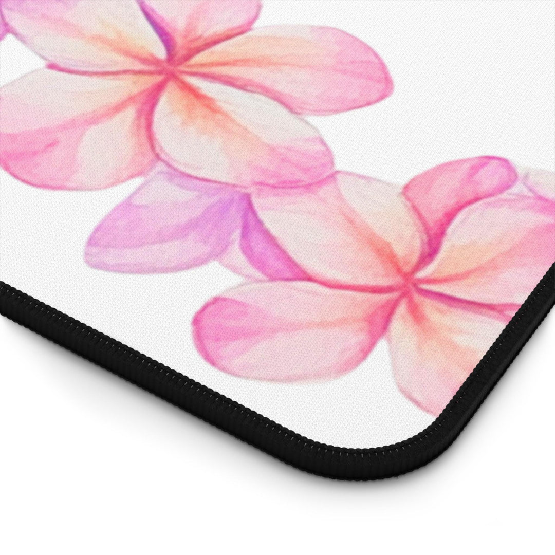 Pink Plumeria Desk Mat - Anti-Slip Neoprene Laptop/Mouse Pad